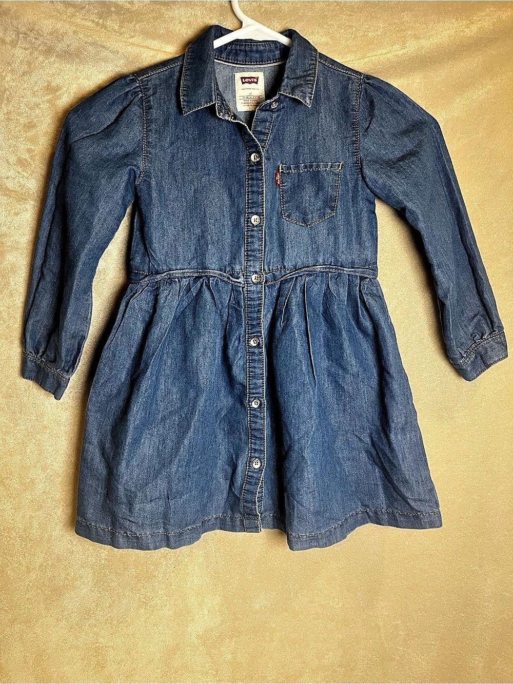 Levi's Toddler Girls Long Sleeve Denim Shirt Dress Girls 3T Denim Shirt Dress